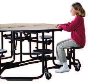 Cafeteria furniture must adjust to these multiple needs quickly, safely and easily.