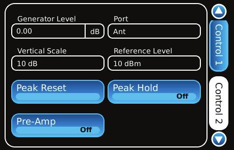After selecting your Y units, connect your antenna or other device that you wish to display return loss or VSWR. Enabling DTF testing in the Tracking Generator feature 6.
