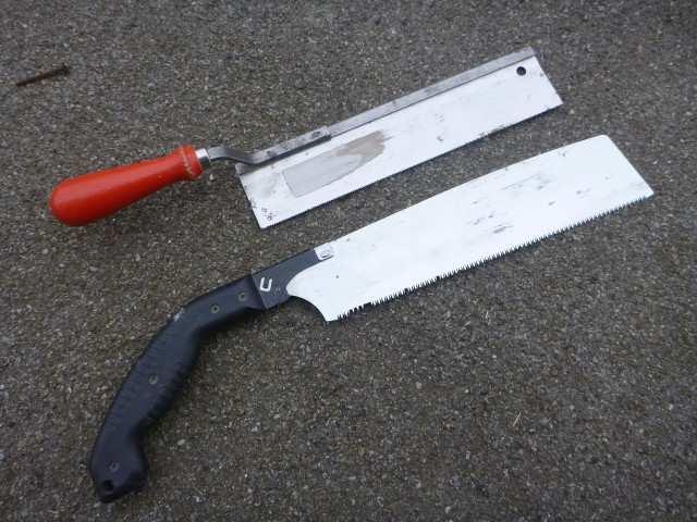 Knife and Ruler Mitre Saw You cut fibreglass with the knife, and sometimes it is coated with epoxy.