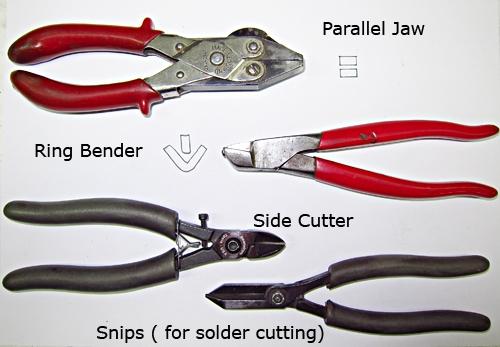 The pliers shown below are enough to start someone off and excluding a few specialty pliers not shown, are more than adequate to make a wide range of jewellery.