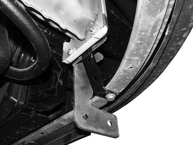 Reuse (2) lower bumper bracket bolts.