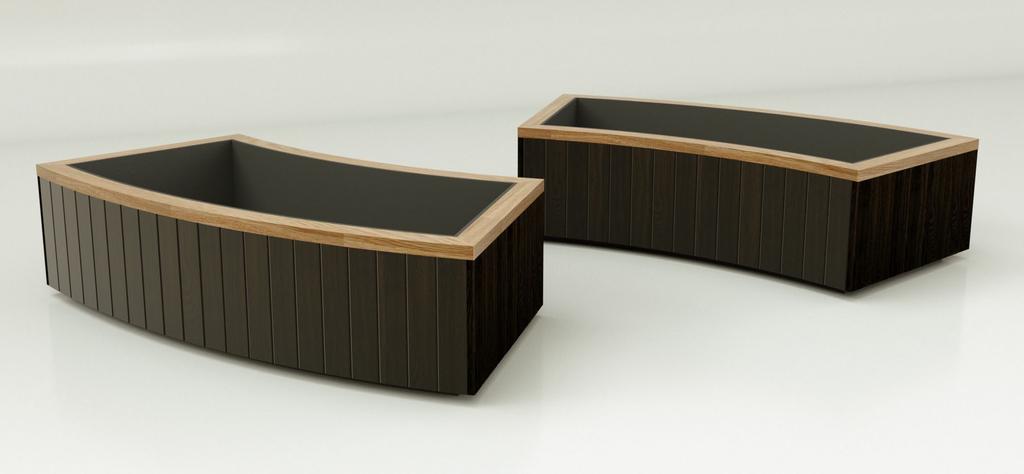 PLANTER 6 Our curved hardwood planters will enhance and complement any environment. The planters are bespoke made too any size and shape.
