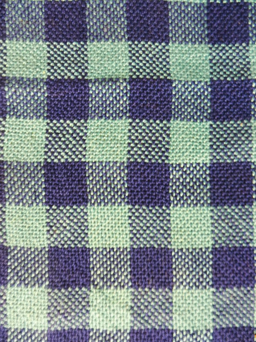 Loom #1 CHECKS Fiber: 5/2 Pearl Cotton Color A: Light Color B: Dark Warp order (60 ends) Color A: 12 Color B: 12 EPI: 12 Total number of ends: 60 Reed Size: 12