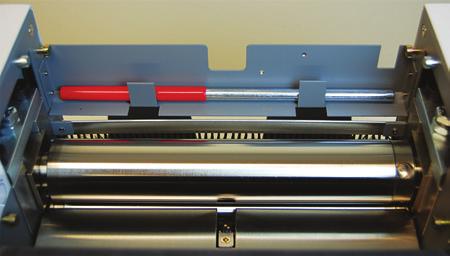 DESCRIPTION Paper Side Guides In-feed Table Top Cover Upper Fold Plate Integrated Conveyor Touchscreen Control Panel Lower Fold Plate Stacking Rollers FUNCTION: The 1506Plus Pressure Sealer folds and