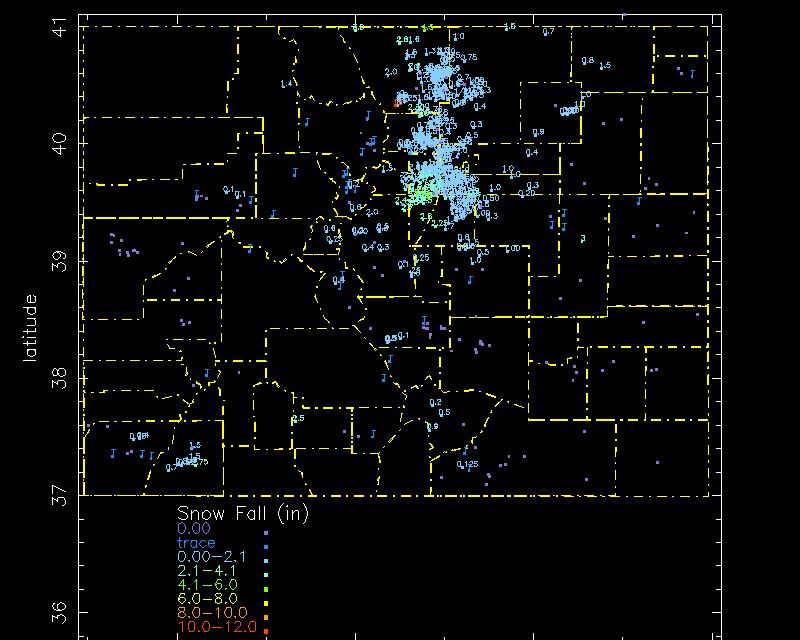 CoCoRaHS Snow Maps Colorado Overview New