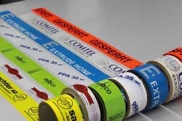 Single-sided adhesive tapes Double-sided adhesive tapes Painting, electroplating and covering: paper, crepe and PVC adhesive tapes Packaging and bundling: filament, PP and PVC adhesive