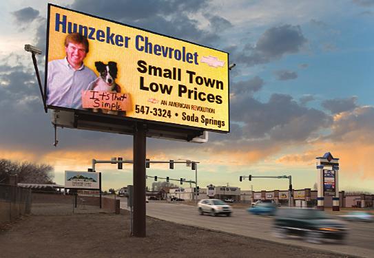Digital billboard/off-premise sign advertising an automobile business away from where the sign is located Electronic Message Center (EMC)/on-premise sign advertising an