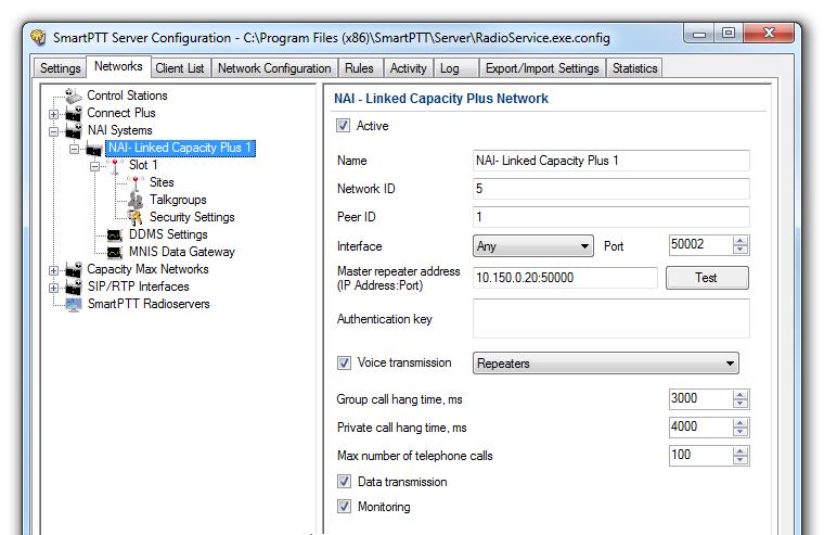 Linked Capacity Plus 30 SmartPTT Radioserver Configuration 1. Run SmartPTT Radioserver Configurator, which you have downloaded and installed, as described in SmartPTT Software Installation. 2.
