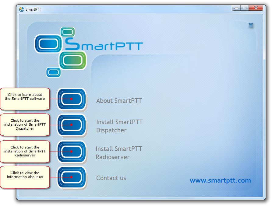 Installation of the SmartPTT software 4 2. Choose between SmartPTT Radioserver and SmartPTT Dispatcher to install on the current PC.
