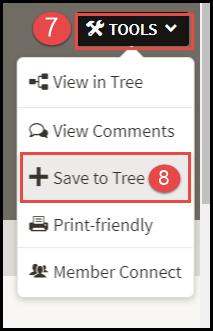 Select SAVE TO TREE. 9.