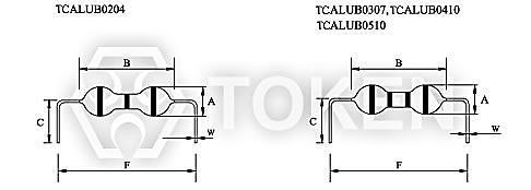 U Forming U Forming (TCAL) Sym. TCALUB0204 TCALUB0307 TCALUB0410 TCALUB0510 A (max) 2.80 3.00 4.00 5.00 B (max) 5.00 7.00 10.