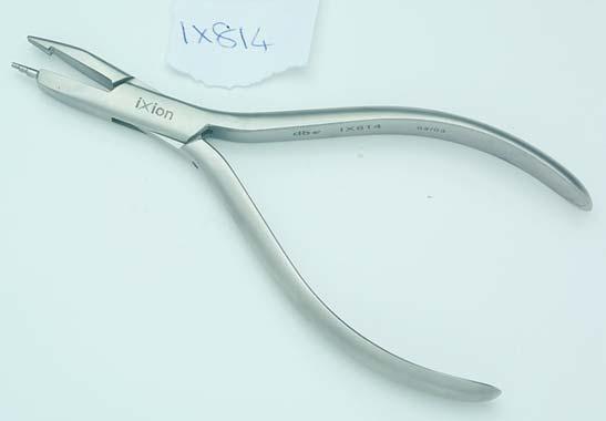 This plier has one precision cylindrical three-step beak and one concave, serrated surface to prevent wire slippage.