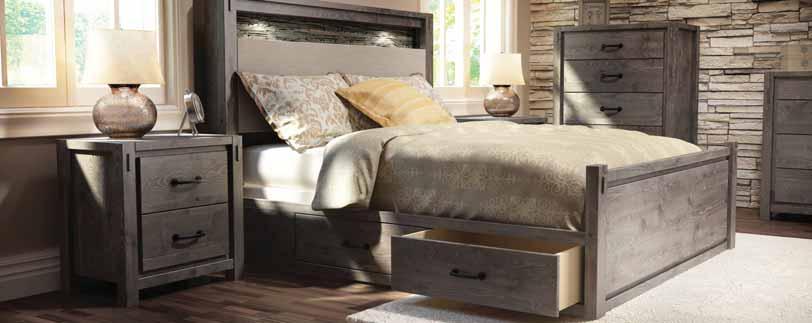 Rustic solid wood bedroom, in your choice of grey or