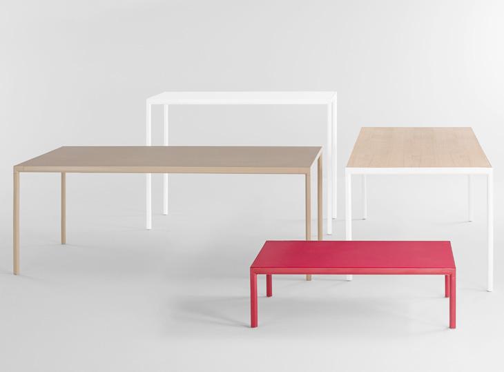 SUI is a collection of multipurpose versatile tables with a timeless design of sleek lines that arise from the rapport between flat and curved surfaces.