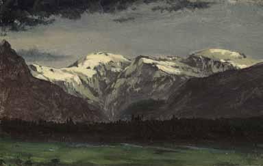 Albert Bierstadt (1830 1902) Western Landscape Oil