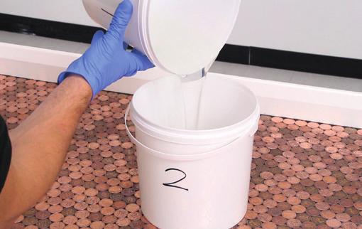 For large floors, the biggest batch size we recommend mixing up in one go is 5kg of combined resin and hardener.