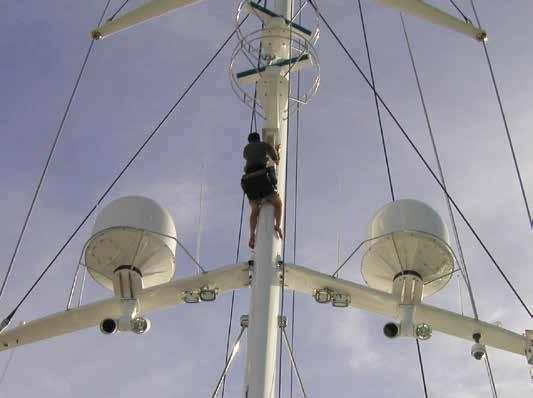 SAILING YACHTS The really big sailing yachts have found a good installation hanging under the spreaders in the mast.