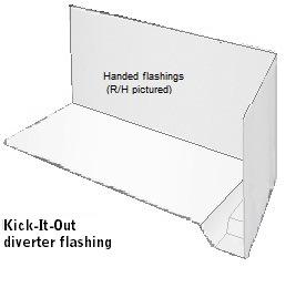 roof junctions. The Kickout flashing Fig 7f creates a downward and outward water-flow off the roof and away from the wall, preventing water intrusion at roof to wall intersections.