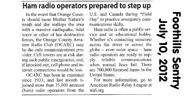 RF Newsletter Orange County Amateur Radio Club www.w6ze.