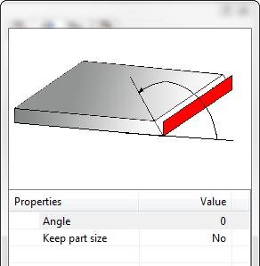 A new window opens to set the Edge Angle on 0.