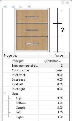 In this dialog select the drawer principle and change the number of the drawers. Select the principle i_rollerrunnerslide.