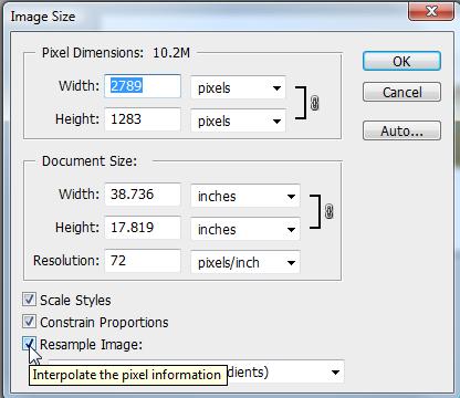 Adjust the image size to ensure the proper printing resolution