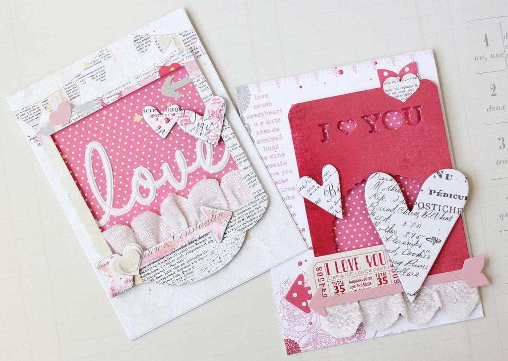 LOVE CARD & I YOU CARD by Diana Fisher SECRET CRUSH: First Kiss & Endless Love Paper, Photo Frames, Photograms & Paper Goods ARTISAN: Chipboard Hearts & Arrows OTHER SUPPLIES: adhesive, paper trimmer