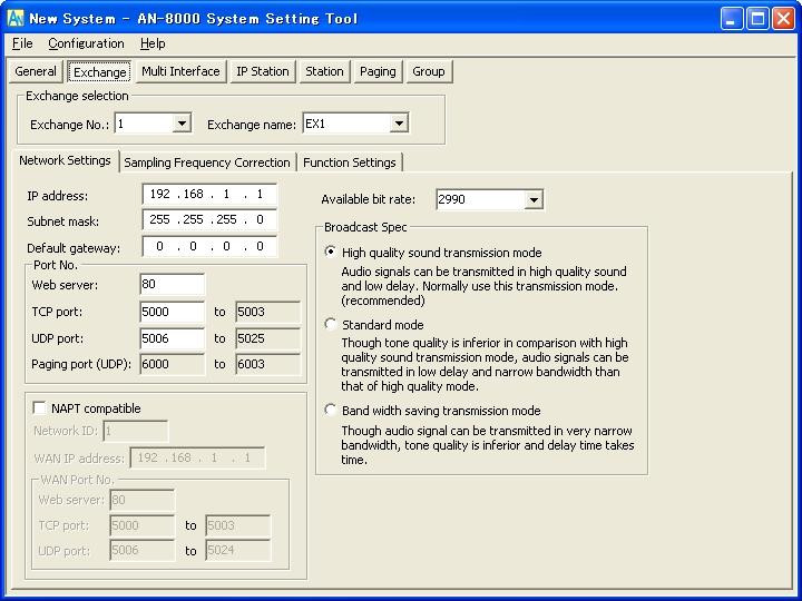 Chapter 5: SYSTEM SETTINGS BY SOFTWARE 5.4. Exchange Settings Click "Exchange" to select the exchange to be set. Choose the name or number of the exchange from the list. 5.4.1.