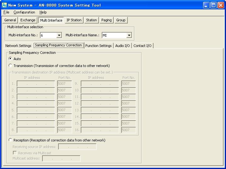 Chapter 5: SYSTEM SETTINGS BY SOFTWARE 5.5.2. Sampling frequency correction settings Step 1. Click "Sampling Frequency Correction" tab to display the following setting screen. Step 2.
