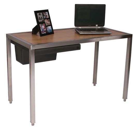 Desk Product Specifications Body: Drawer: 5/8 thick interchangeable panels 18 gauge type 304 stainless steel, spot welded, full extension slides (100 lbs.