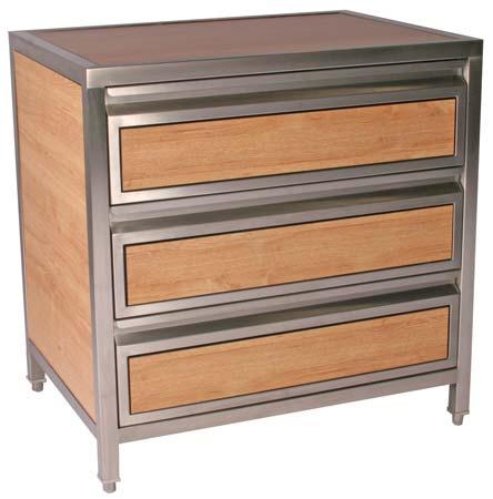 Upright Dresser Product Specifications Body: Drawer: 5/8 thick interchangeable panels 18 gauge type 304 stainless steel, spot welded, full extension slides (100 lbs.