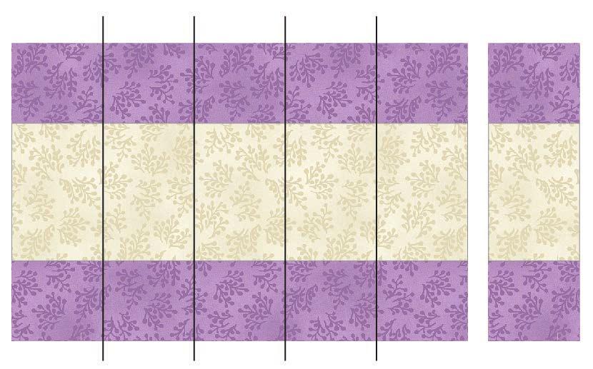 Sew a 2½" x 8½" fabric 4 rectangle to a 4½ wide unit from the strip set (step