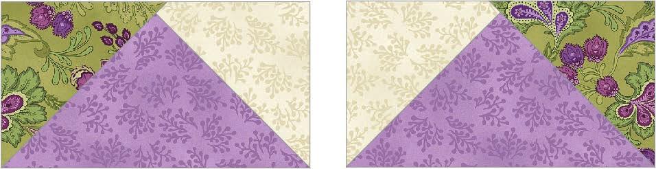 Place a 4½" fabric 7 square right side down over a 4½" x 8½" fabric 4 rectangle. Stitch on the marked line.