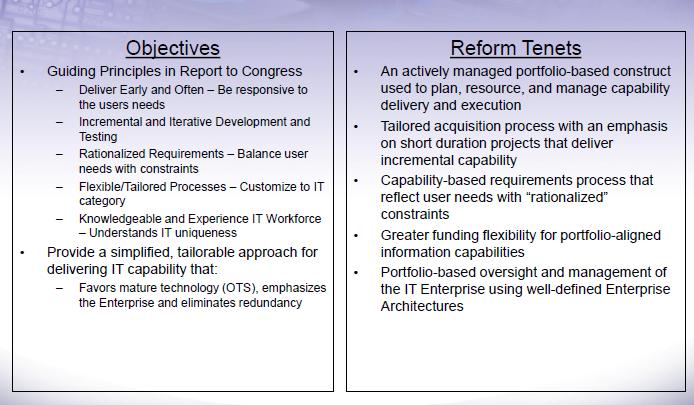 Solution Space: Section 804 - IT Acquisition Reform Goals Source: Director, Command and Control,