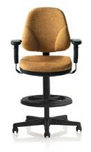 184 Stool Seating T-ARM BCA0 LOOP ARM NO ARM MODEL 1 OPTIONS MODEL 2 OPTIONS MODEL 3 OPTIONS - Seat adjusts 10 o and back adjusts 20 o - Foot ring in poly or