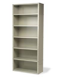 32 Dura Steel Industrial Shelving CLOSED CABINET APA0 OPEN SIDED APA1 OPEN SIDED W/BRACE APA2 FEATURES SIZE AVAILABILITY Closed Cabinet Closed Cabinet shell is constructed of 20 gauge, all welded