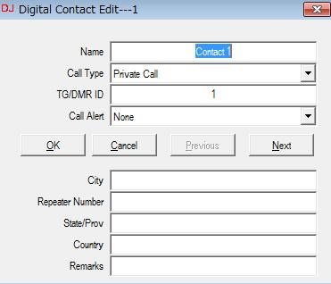 This console for creating the digital contact list. Name: Input the name of contact. Call Type: Select the call type.