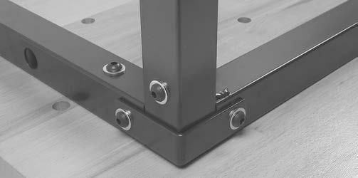 4. Secure end frames and upper supports with (4) external corner braces and (4) internal corner braces, using (12) M-1.