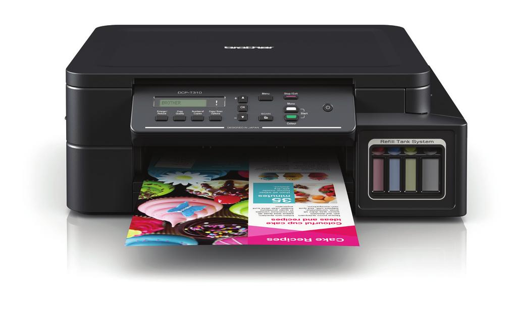 A4 all-in-one colour inkjet printer The DCP-T310 is the perfect solution for the home or small office with print, copy and scan requirements.