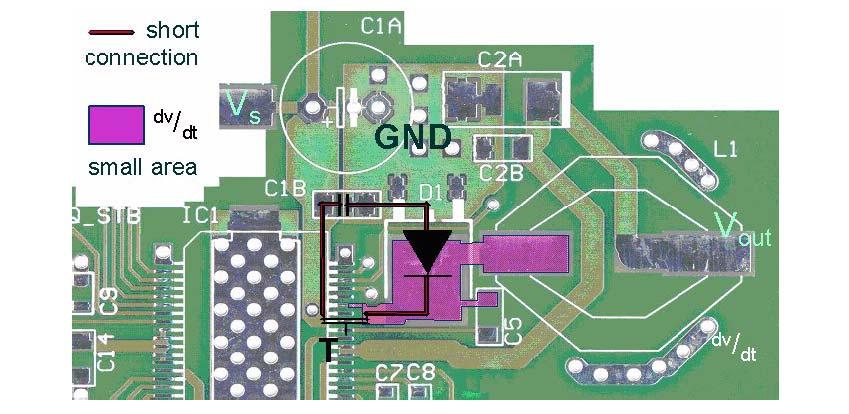 Proposed solutions On the top layer, there should be a star type of GND connection which then goes to the GND layer.