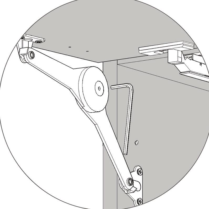RONTAL HINE ADJUSTMENT To adjust hinge using a screw driver, tighten or loosen as required at points 1 & 2.