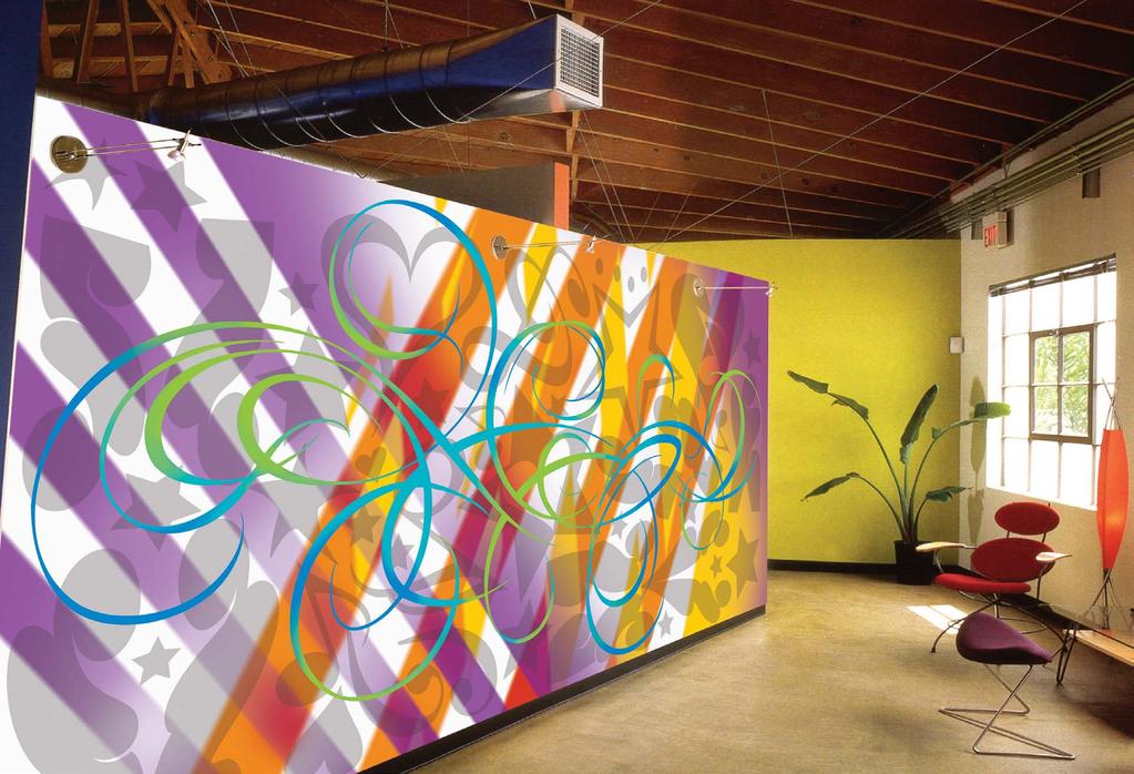 Vinyl Graphics This colorful and vibrant design is printed on large format vinyl for easy installation,