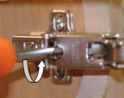 Turn counter-clockwise to pull door in towards face frame.