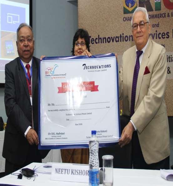 BRICS Certification Launched in partnership with Technovations Services Pvt. Ltd. The tie up and the MoU between the two was announced during a seminar on "Flying Eagle" which was inaugurated by Mr.