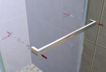 Step 14 Fit the Towel Bar (S) onto the Main Glass Panel (E).