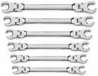 SAE FLEX FLARE NUT Wrench Set Flex Head Wrench Ends Size Stamped on Both Sides 1/4" x 5/16", 3/8" x 7/16", 1/2" x 9/16", 5/8" x 11/16", 3/4" x 7/8" PRICE $175.