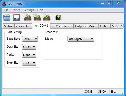 7.8 COM1 & COM2 Communication Screens 43 7.8 COM1 & COM2 Communication Screens COM1 and COM2 are two separate communication ports, which are set up independently and accessible from separate tabs.