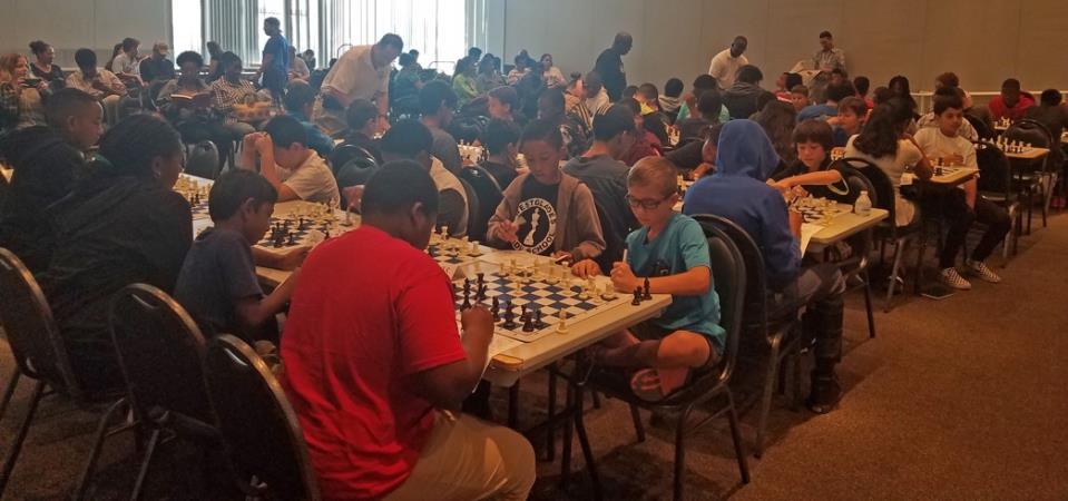 On Saturdays Open Play Chess attracts students from elementary