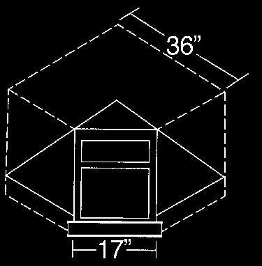 adjustable shelf Blind Corners are reversible DIMENSIONS TUS-SB30-* 30 W x 34-1 /2 H TUS-SB33-* 33 W x