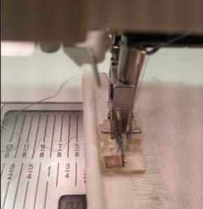 8) Note: Settings may vary, depending on fabric, thread, machine, etc. Make a test sample first before stitching on your project. 10.